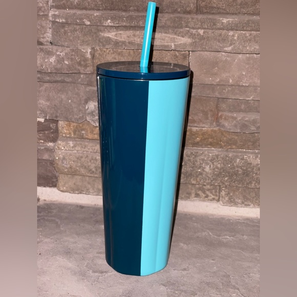 STARBUCKS SPRING 2023 METAL SCALLOPED PEACOCK BLUE TEAL TWO TONE NEW RELEASE - Picture 4 of 8